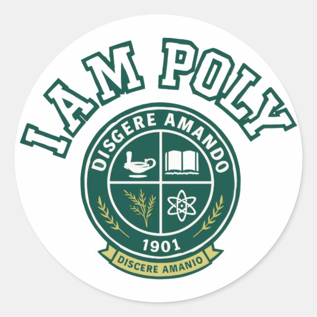 Adesivo Redondo I AM POLY Classic Round Sticker (Frente)