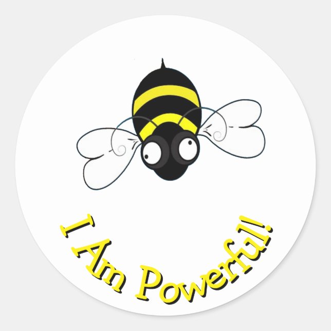 Adesivo Redondo I Am Powerful Round Sticker (Frente)