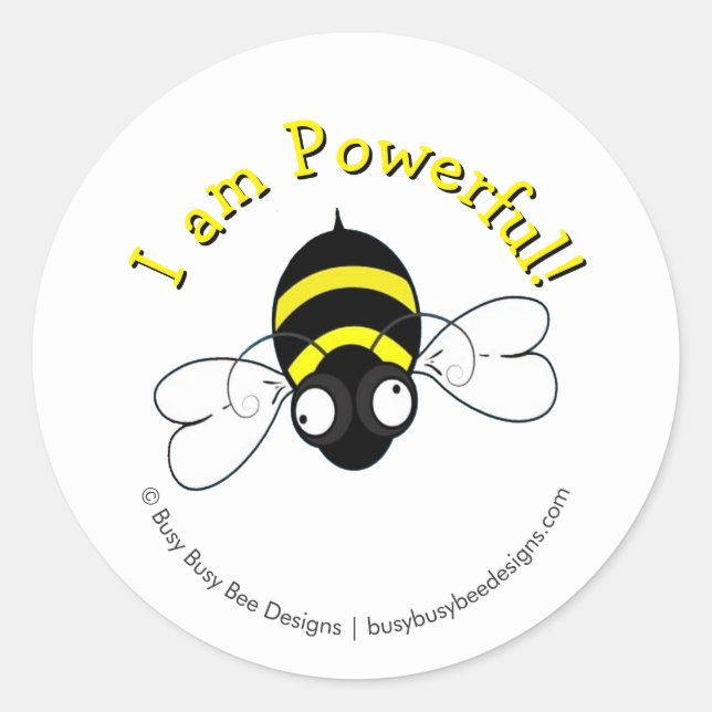 Adesivo Redondo I Am Powerful Sticker (Frente)