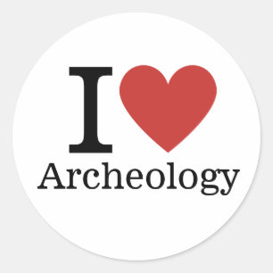 Adesivo Redondo I ❤️ Arqueologia para Estudantes/Faculdade PERSONA