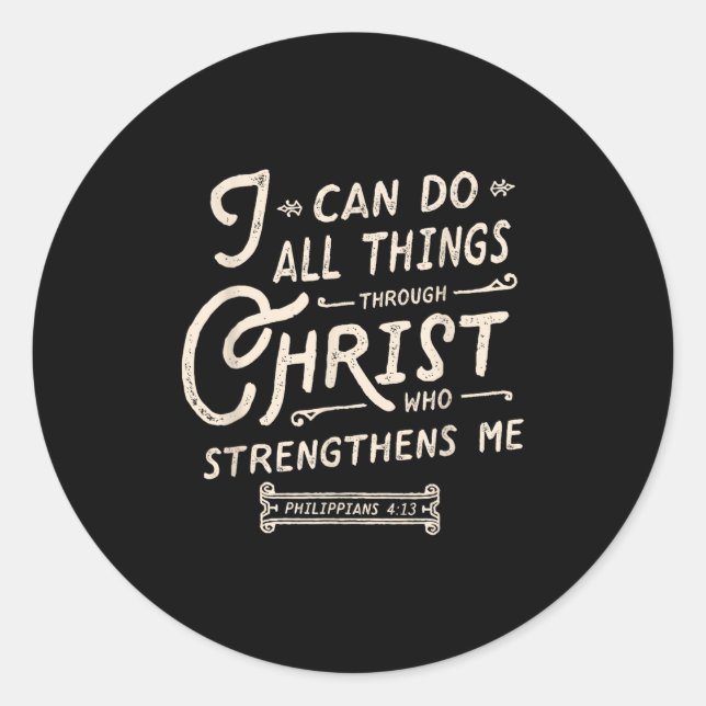 Adesivo Redondo I Can Do All Thing Through Christ Bible Verse Quot (Frente)
