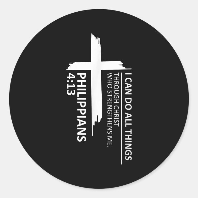 Adesivo Redondo I Can Do All Things Philipans 4_13 Insrational Fai (Frente)