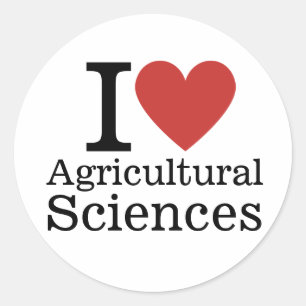 Adesivo Redondo I ❤️ Ciências Agrícolas para Estudantes/Faculdade