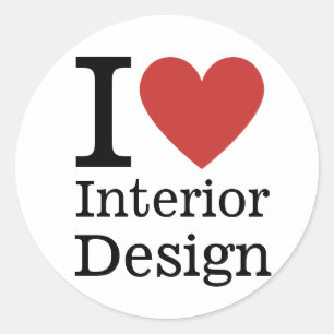 Adesivo Redondo I ❤️ Design do interior para estudantes/funcionári