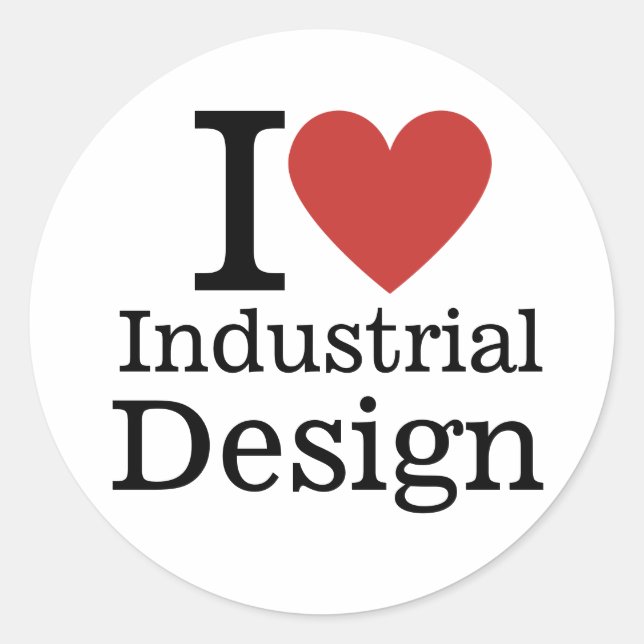 Adesivo Redondo I ❤️ Design industrial para estudantes/docentes PE (Frente)