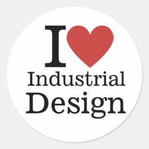 Adesivo Redondo I ❤️ Design industrial para estudantes/docentes PE