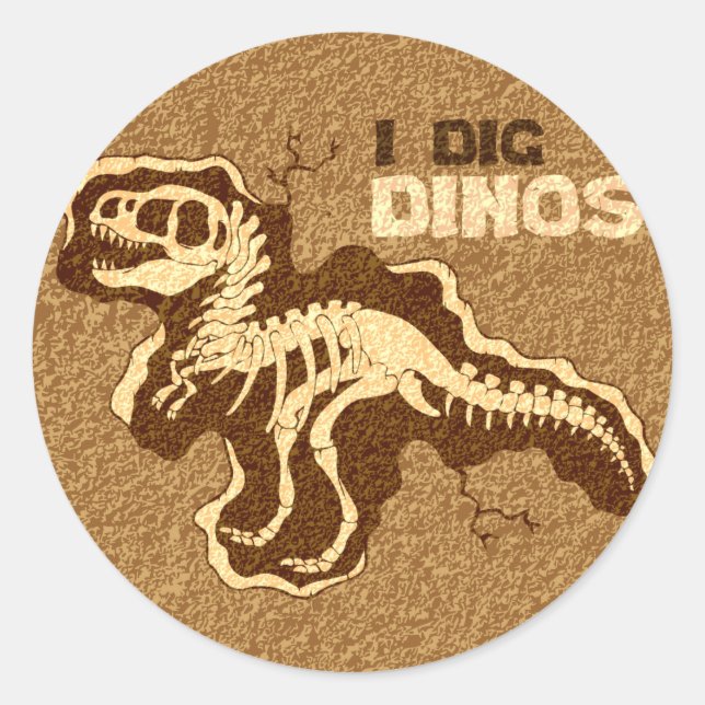 Adesivo Redondo I Dig Dinos (Frente)