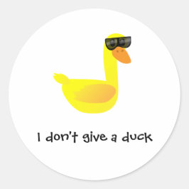 Adesivo Redondo I don't give a Duck Humor