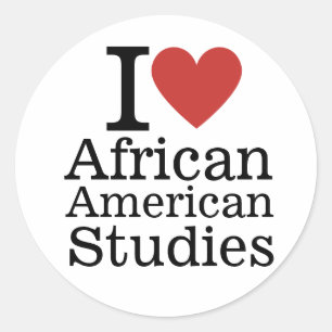 Adesivo Redondo I ❤️ Estudos Afro-Americanos para Estudantes/Facul