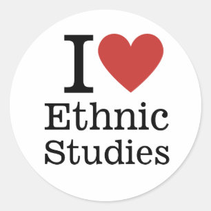 Adesivo Redondo I ❤️ Estudos Étnicos para Estudantes/Faculdade PER
