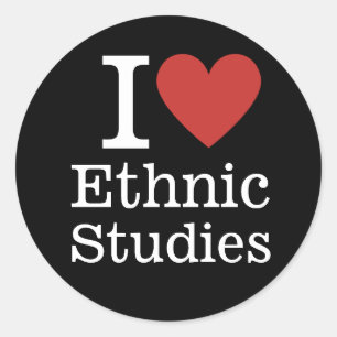 Adesivo Redondo I ❤️ Estudos Étnicos para Estudantes/Faculdade PER