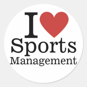 Adesivo Redondo I ❤️ Gerenciamento de Esportes para Estudantes/Doc