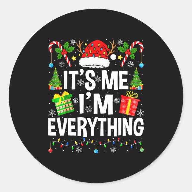 Adesivo Redondo I Have Everything I Need Couples Pajamas Christmas (Frente)