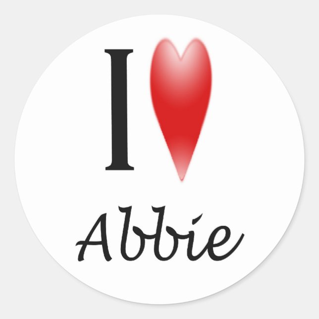 Adesivo Redondo I Heart Abbie (Frente)