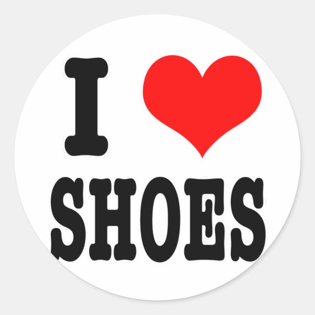 Adesivo Redondo I HEART (AMOR) calçados (Frente)