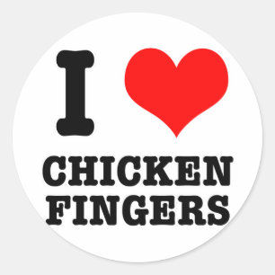 ADESIVO REDONDO I HEART (AMOR) CHICKEN FINGERS