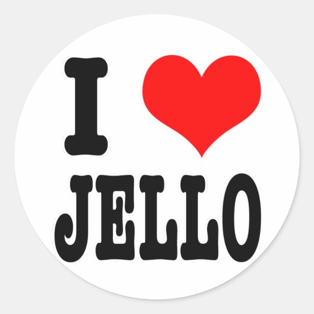 Adesivo Redondo I HEART (AMOR) jello (Frente)