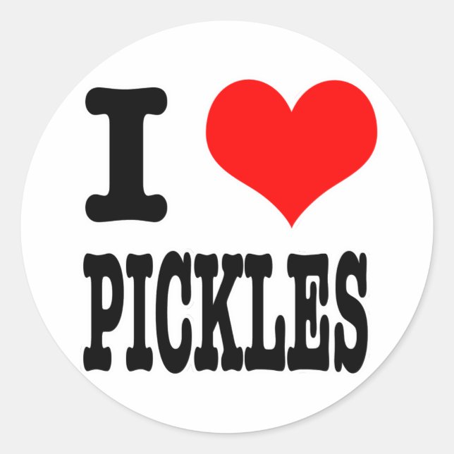ADESIVO REDONDO I HEART (AMOR) PICKLES (Frente)