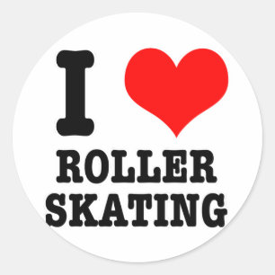 ADESIVO REDONDO I HEART (AMOR) ROLLER SKATING