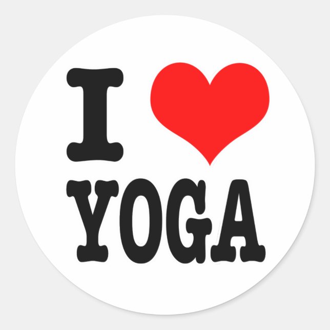 ADESIVO REDONDO I HEART (AMOR) YOGA (Frente)