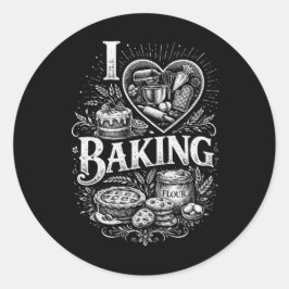 Adesivo Redondo I Heart Baking