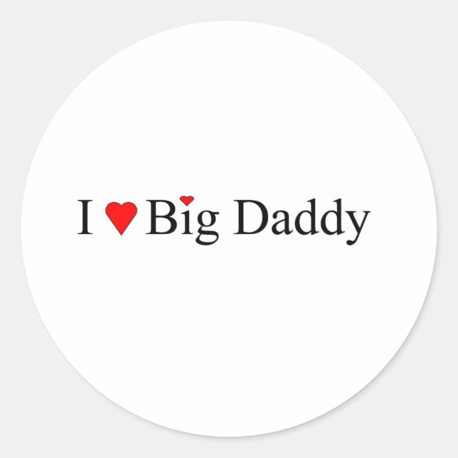 Adesivo Redondo I Heart Big Pai (Frente)