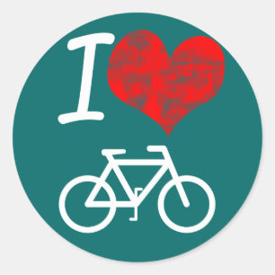 Adesivo Redondo I Heart Bike