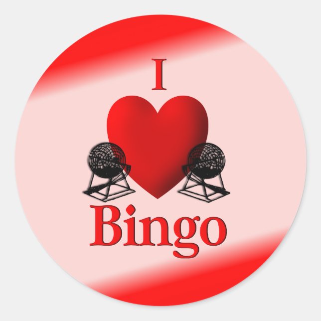 Adesivo Redondo I Heart Bingo (Frente)