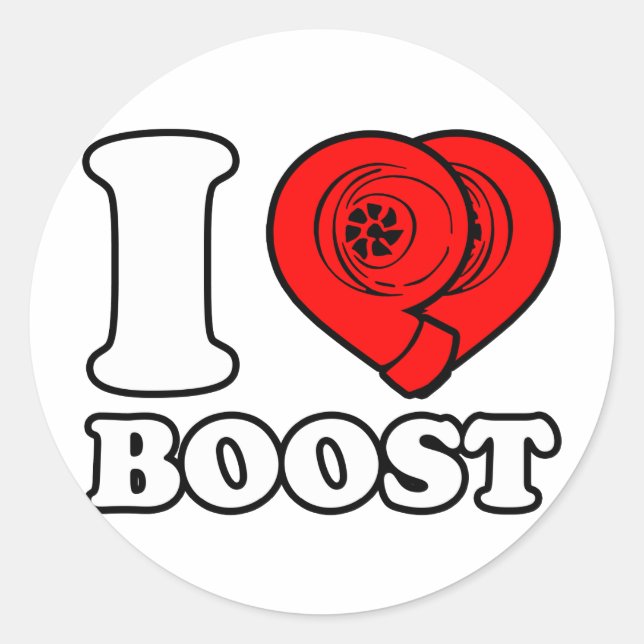 Adesivo Redondo I Heart Boost (Frente)