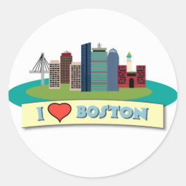 Adesivo Redondo I Heart Boston