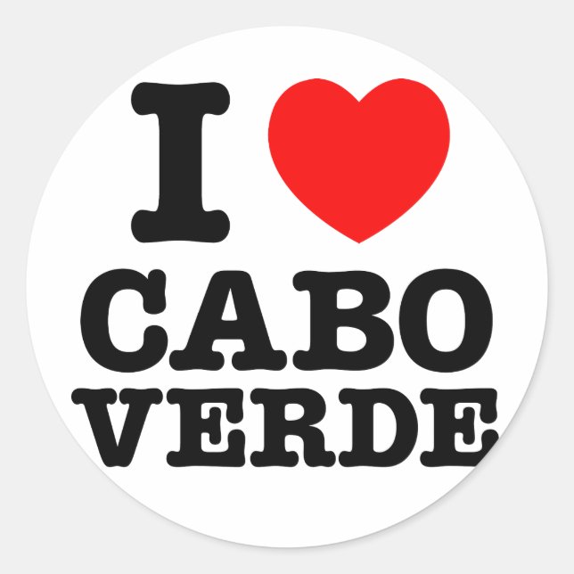 Adesivo Redondo I Heart Cabo Verde (Frente)