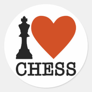 Adesivo Redondo I Heart Chess