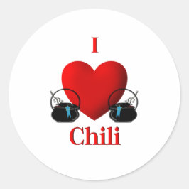 Adesivo Redondo I Heart Chili