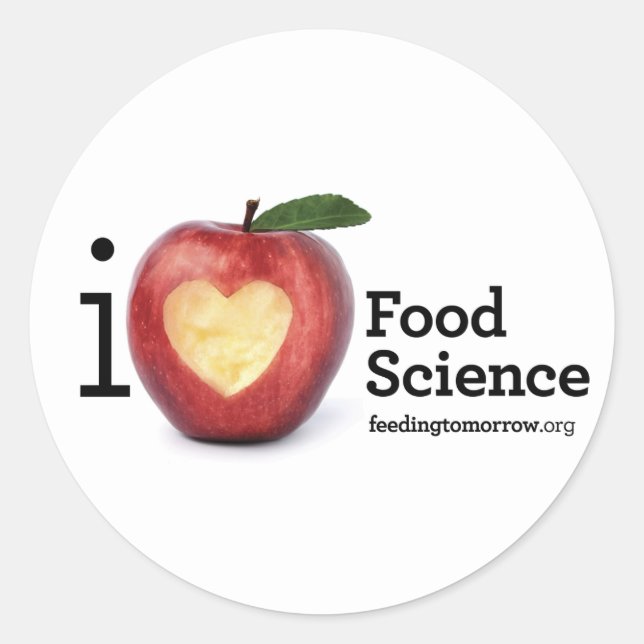 Adesivo Redondo "I Heart Comida Science" Sticker (Frente)