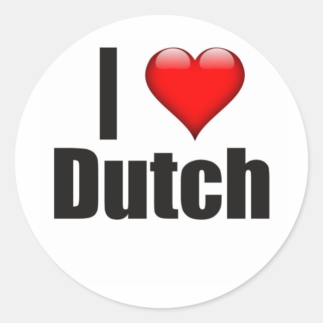 Adesivo Redondo I Heart Dutch (Frente)