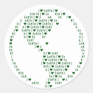 Adesivo Redondo I Heart Earth Sticker