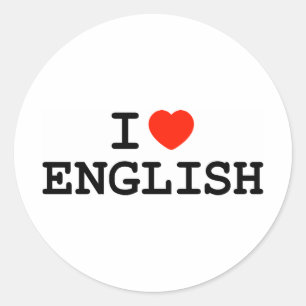 Adesivo Redondo I Heart English
