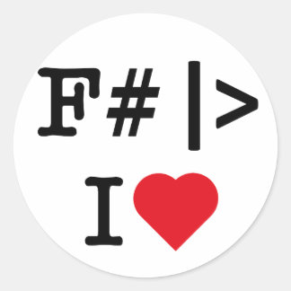 Adesivo Redondo I Heart F# round sticker