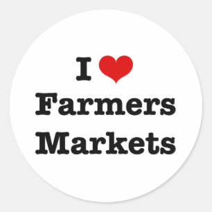 Adesivo Redondo I Heart Farmers Markets