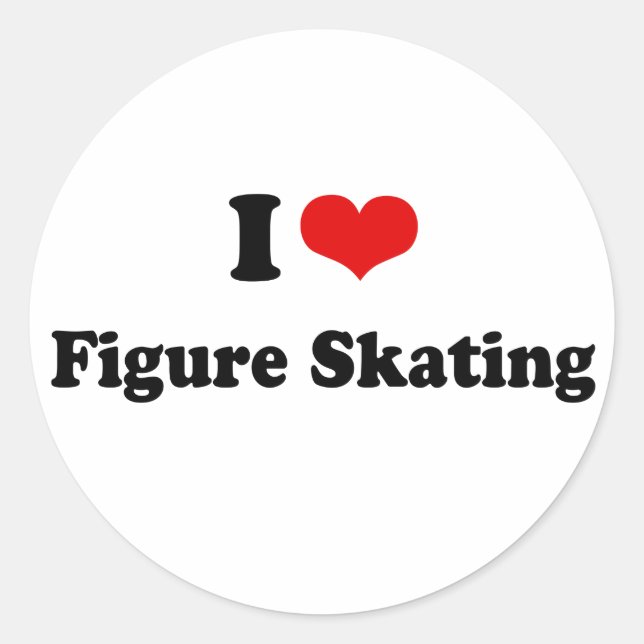 Adesivo Redondo I Heart Figure Skating (Frente)