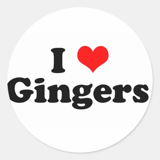 Adesivo Redondo I Heart Gingers (Frente)