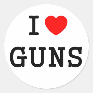 Adesivo Redondo I Heart Guns