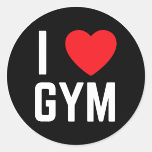 Adesivo Redondo I Heart Gym I Love Gym Malhação Workout Exercício