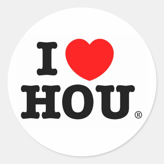 Adesivo Redondo I Heart HOU Sticker (Frente)