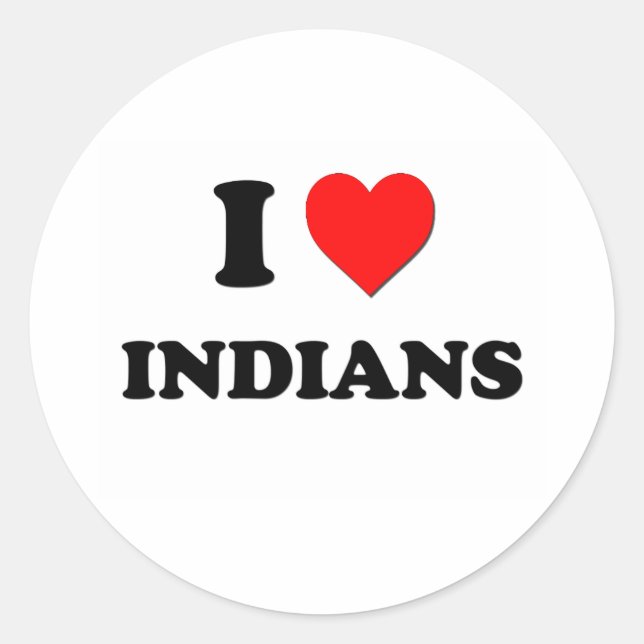Adesivo Redondo I Heart Indians (Frente)