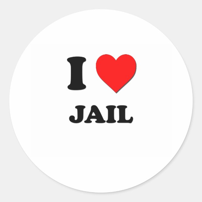 Adesivo Redondo I Heart Jail (Frente)