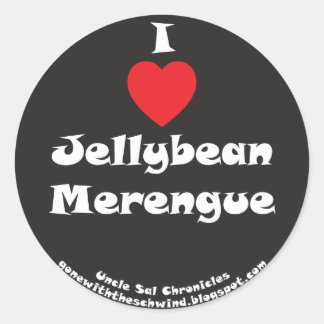 Adesivo Redondo I Heart Jellybean Merengue black