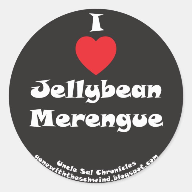 Adesivo Redondo I Heart Jellybean Merengue black (Frente)