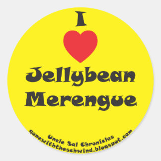 Adesivo Redondo I Heart Jellybean Merengue yellow