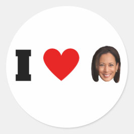 Adesivo Redondo I Heart Kamala Harris